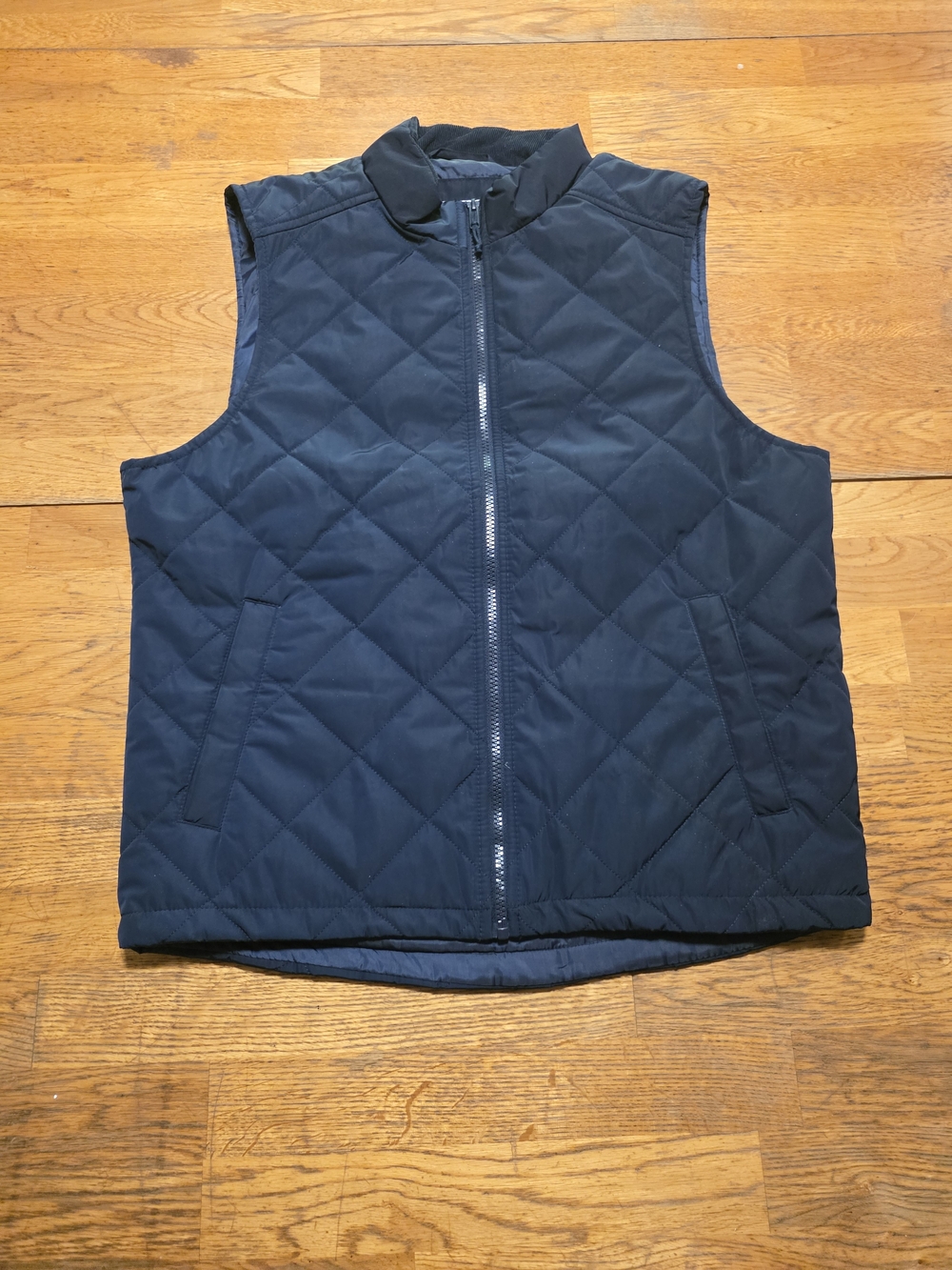 Goodfellow Quilted Pocket Sleeveless Cozy Navy Vest Jacket